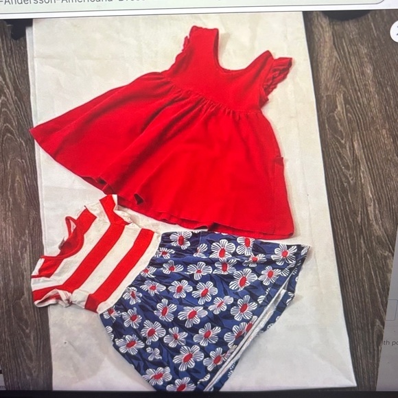Hanna Andersson Other - Hannah Andersson Americana Dress Lot 4 Nostalgic Primary Colors Kidcore Floral